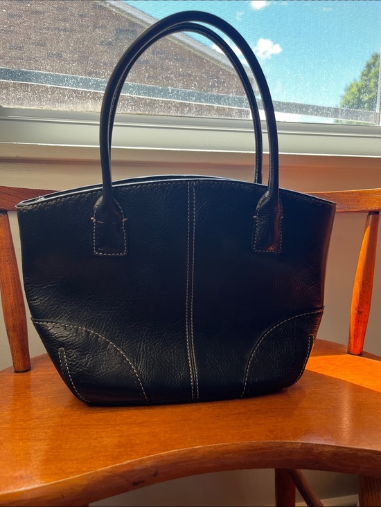 Fossil Handbags - Vintage Fossil Sedona Small Black Leather Satchel Bag ZB9018 EUC Like New